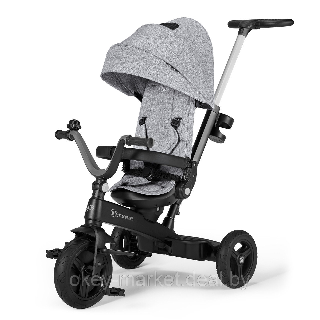 Детский трехколесный велосипед Kinderkraft Twipper Grey