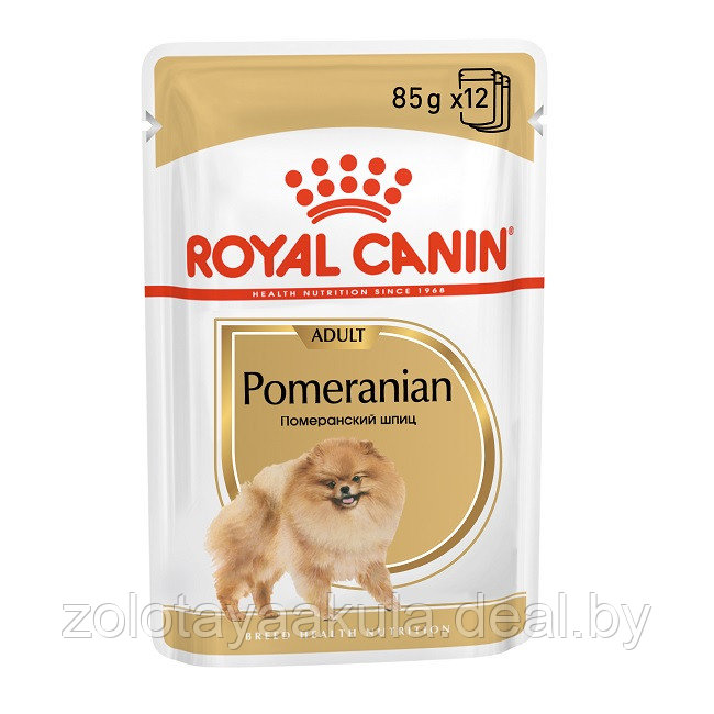85гр Влажный корм ROYAL CANIN Pomeranian Adult для взрослых собак породы Померанский Шпиц, паштет (пауч) - фото 1 - id-p202879623