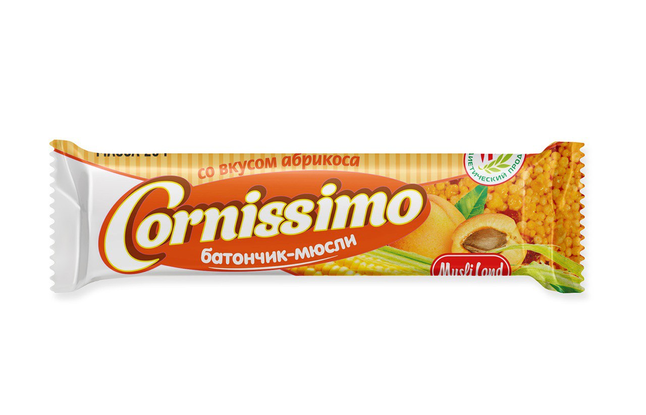 Батончик- мюсли специализированный " Сornissimo" со вкусом абрикоса, 25г. - фото 1 - id-p202879905