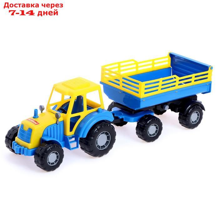 Трактор с прицепом №2 синий (в сеточке) 35271 - фото 1 - id-p202761784