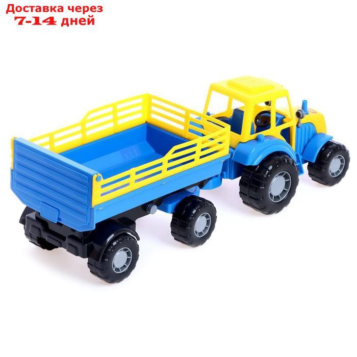 Трактор с прицепом №2 синий (в сеточке) 35271 - фото 4 - id-p202761784