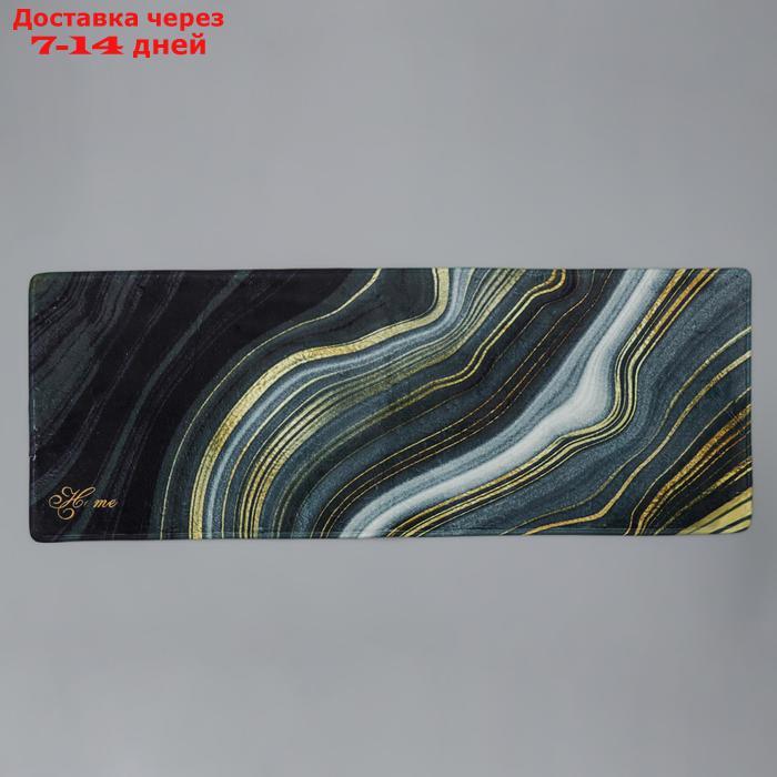 Коврик Доляна "Камень", 44×120 см, цвет малахитовый - фото 2 - id-p202760853
