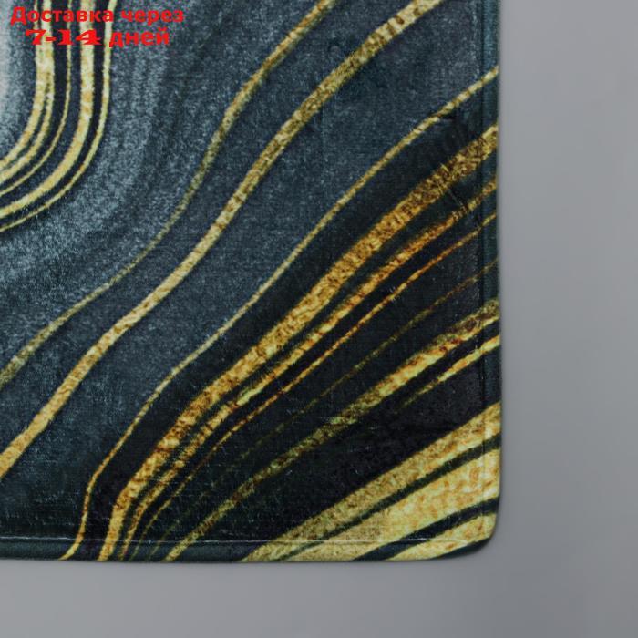 Коврик Доляна "Камень", 44×120 см, цвет малахитовый - фото 3 - id-p202760853