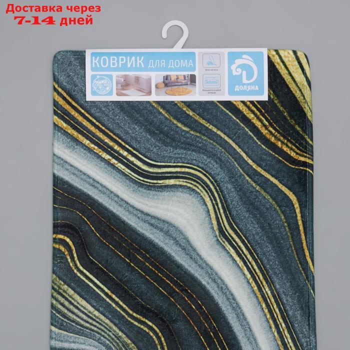 Коврик Доляна "Камень", 44×120 см, цвет малахитовый - фото 5 - id-p202760853