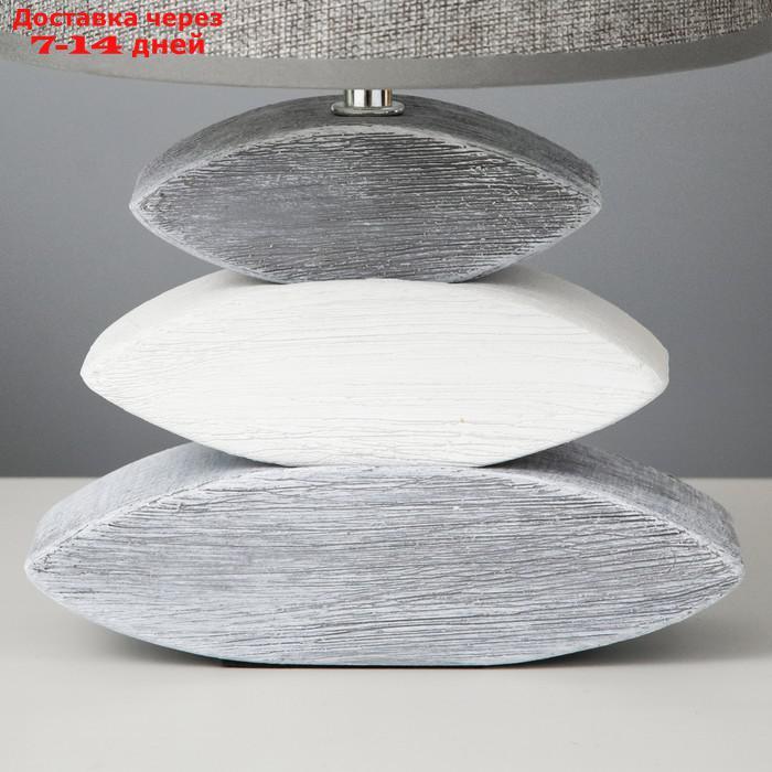 Лампа настольная керамика Е14 40Вт 220В "Сад камней: серый асфальт" 33,5х22,5х22,5 см - фото 5 - id-p202759879