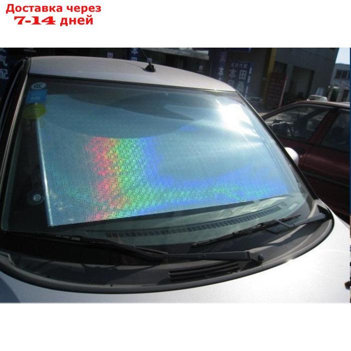 Автомобильная шторка на стекло, раздвижная 50 x 125 см, цвет хром - фото 1 - id-p202762095