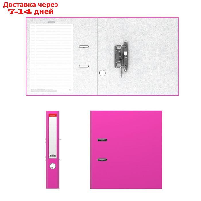 Папка-регистратор А4, 50мм Neon, собранный, розовый, пластиковый карман, картон 2мм, вместимость 350 листов - фото 2 - id-p202760112