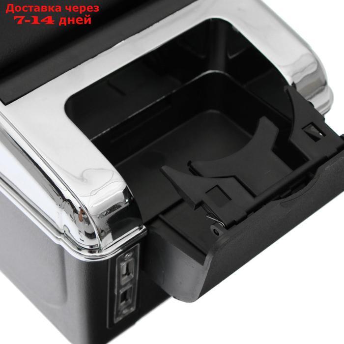 Подлокотник универсальный, 7 USB, провод USB 1 м, кожа PU, черный - фото 7 - id-p202762103