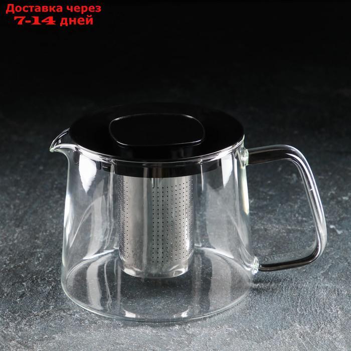 Чайник заварочный "Локи", с металлическим ситом, 1 л, цвет чёрный - фото 1 - id-p202761209