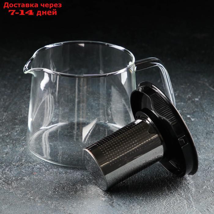 Чайник заварочный "Локи", с металлическим ситом, 1 л, цвет чёрный - фото 2 - id-p202761209