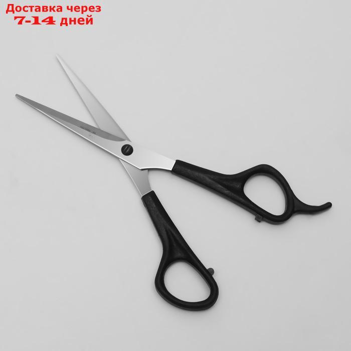 Ножницы парикмахерские, с упором, лезвие 5,5 см, цвет чёрный, Н-045-01 - фото 2 - id-p202760202