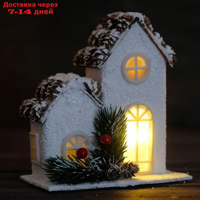 Новогодний световой домик "Счастье" 8×14,5×16 см - фото 1 - id-p202761522