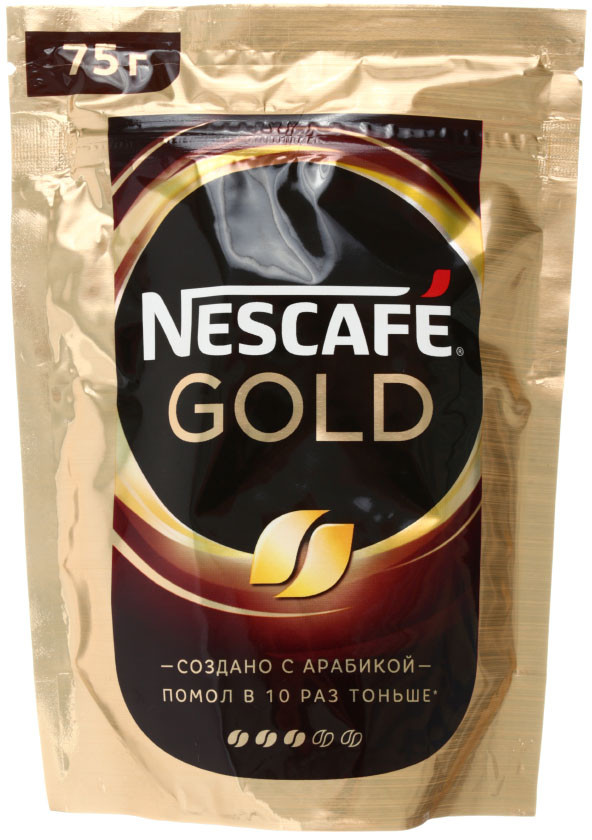Кофе молотый в растворимом Nescafe Gold 75 г, в пакете - фото 1 - id-p202889743