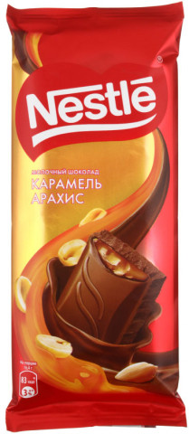 Шоколад Nestle 82 г, молочный с карамелью и арахисом - фото 1 - id-p202889781