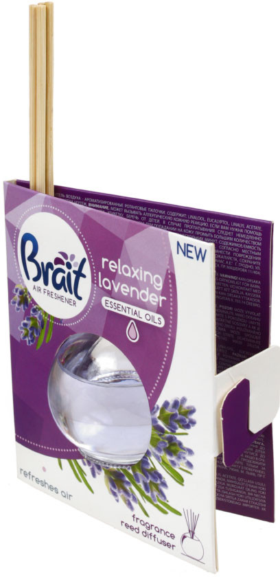 Освежитель воздуха (ароматизированные палочки) Brait 40 мл, Relaxing Lavender - лаванда - фото 2 - id-p202889814