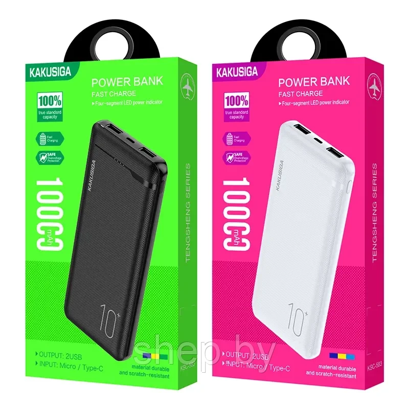 Внешний аккумулятор (Power Bank) KAKUSIGA KSC-583 10000 mAh 2 USB - фото 5 - id-p202901614