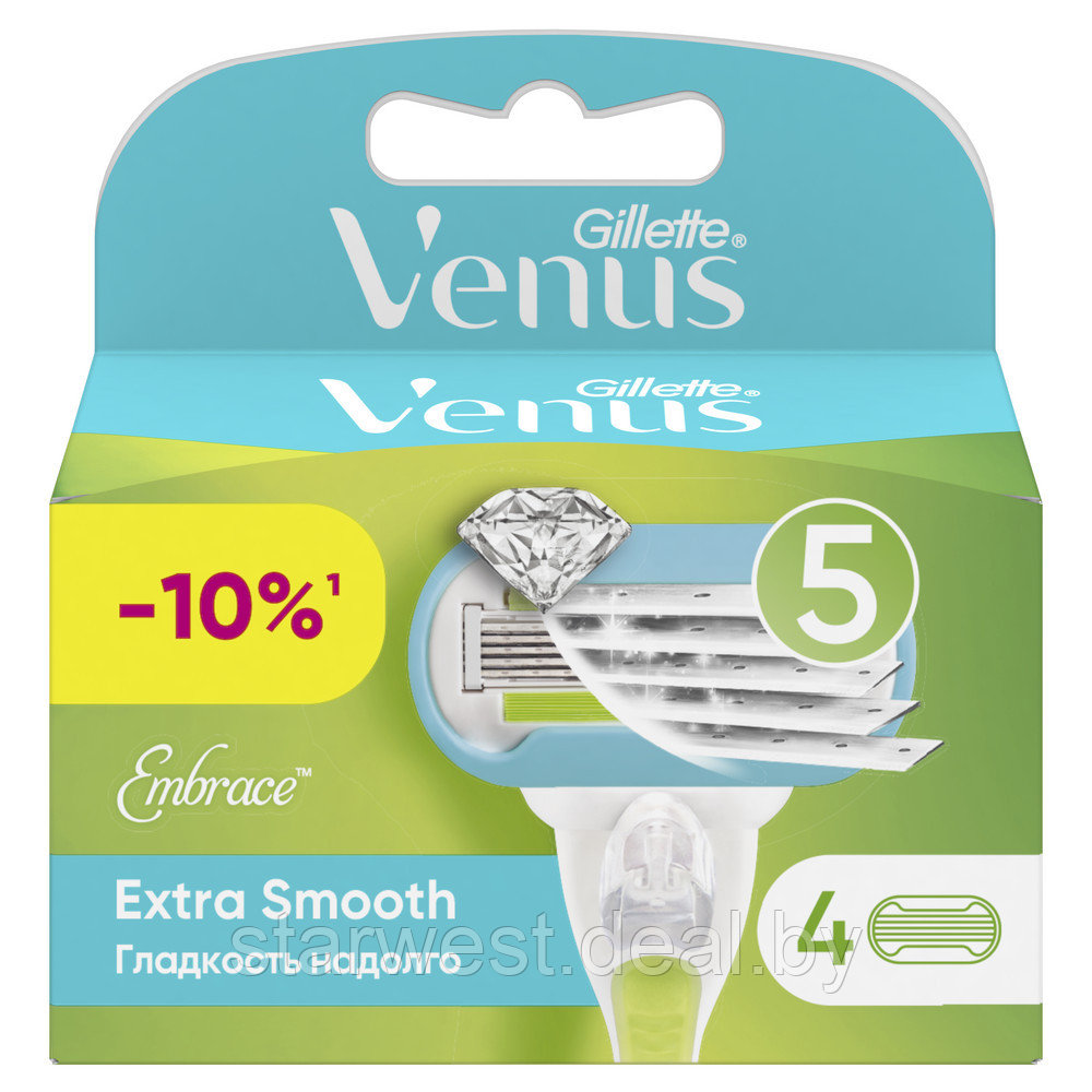 Gillette Venus Embrace Extra Smooth 4 шт. Женские сменные кассеты / лезвия для бритья - фото 1 - id-p202929739