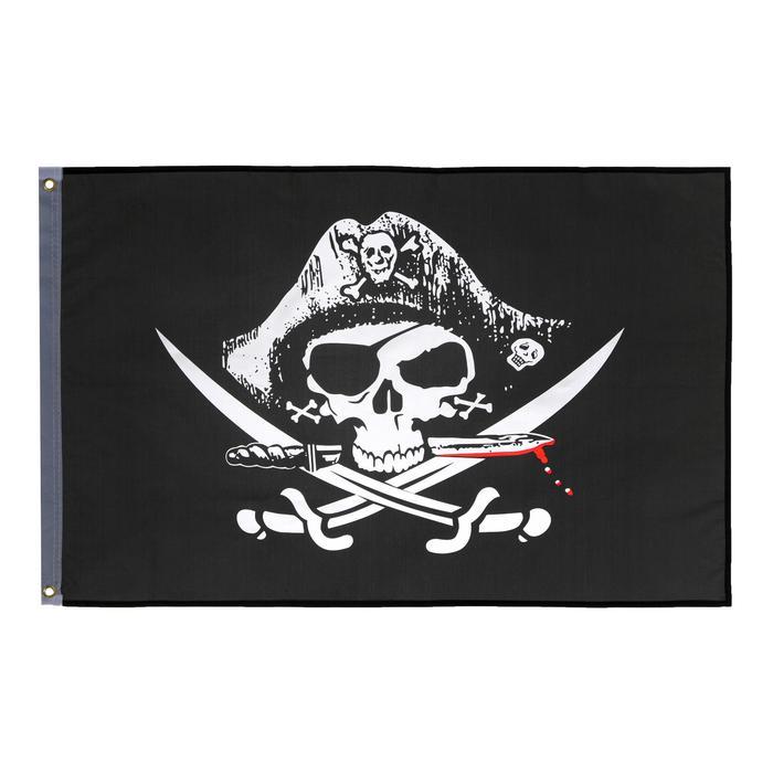 Флаг пиратский "Пираты" размер флага 90х150 см - фото 1 - id-p202983261