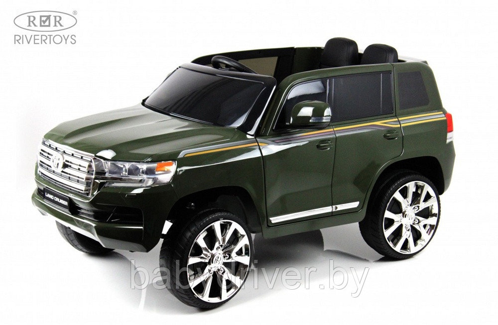 Детский электромобиль RiverToys Toyota Land Cruiser 200 JJ2022 (зеленый глянец)