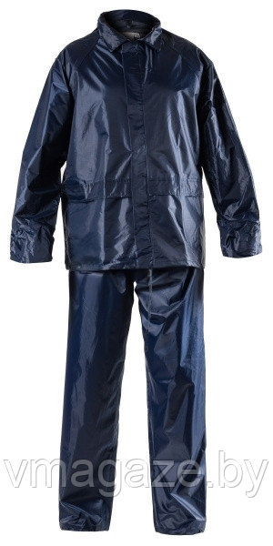 Костюм с ПВХ покрытием куртка с капюшоном+брюки(цвет синий)