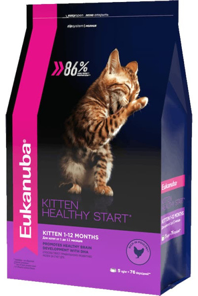 Сухой корм для кошек Eukanuba Kitten Healthy Start (курица) 2 кг - фото 1 - id-p202886756