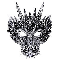 Карнавальная маска «Дракон» серебряный