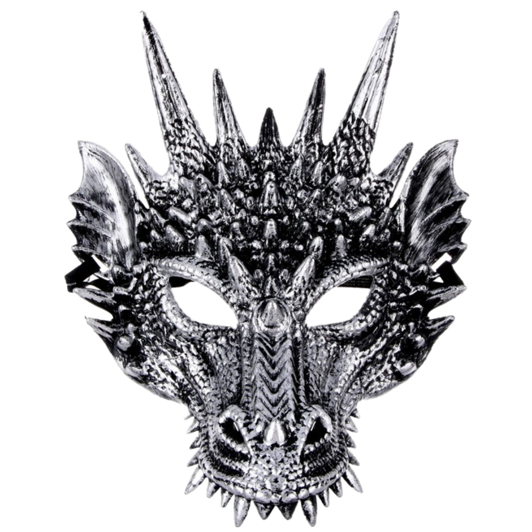 Карнавальная маска «Дракон» серебряный - фото 1 - id-p202997339