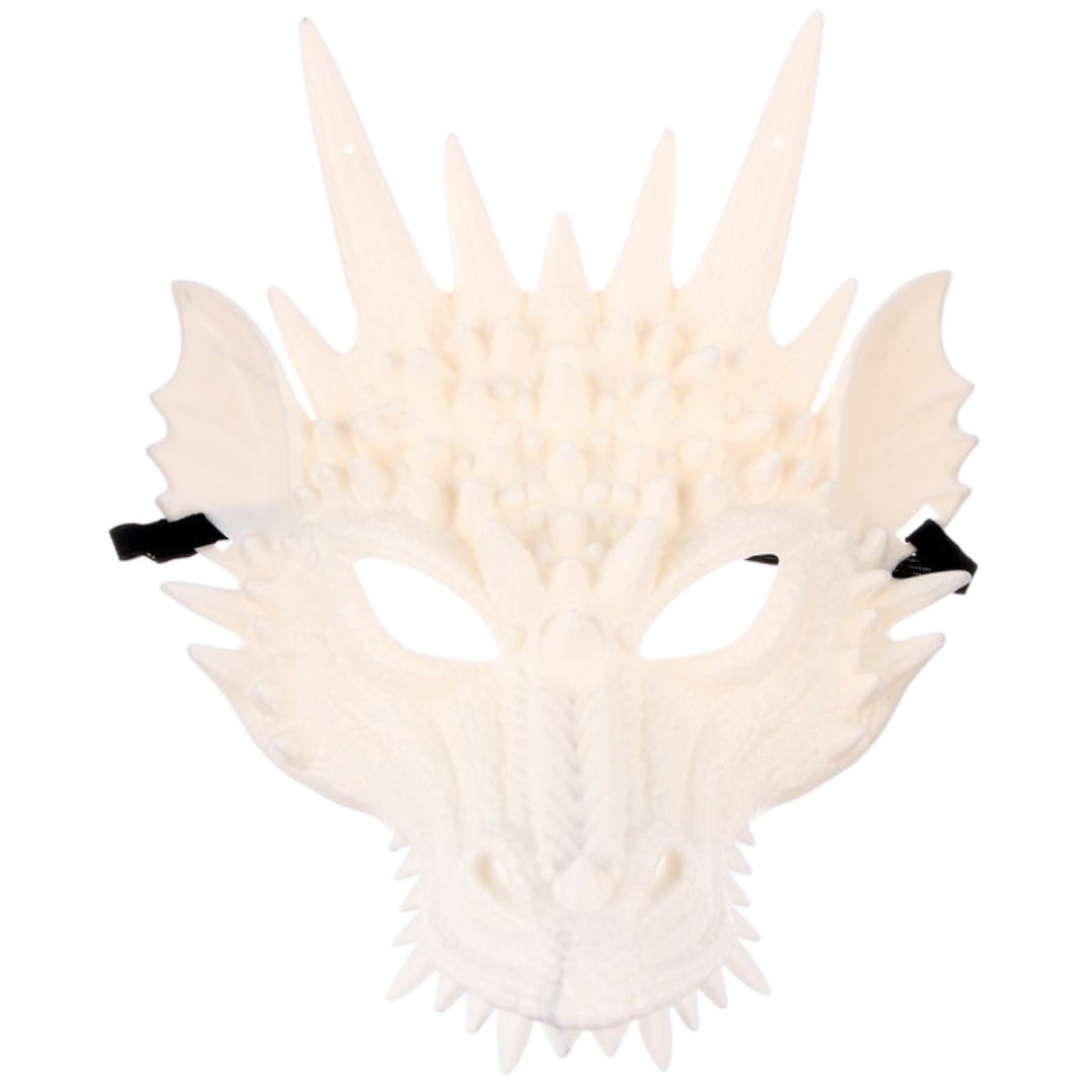 Карнавальная маска «Дракон» белый - фото 1 - id-p202997465