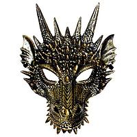 Карнавальная маска «Дракон» золотая