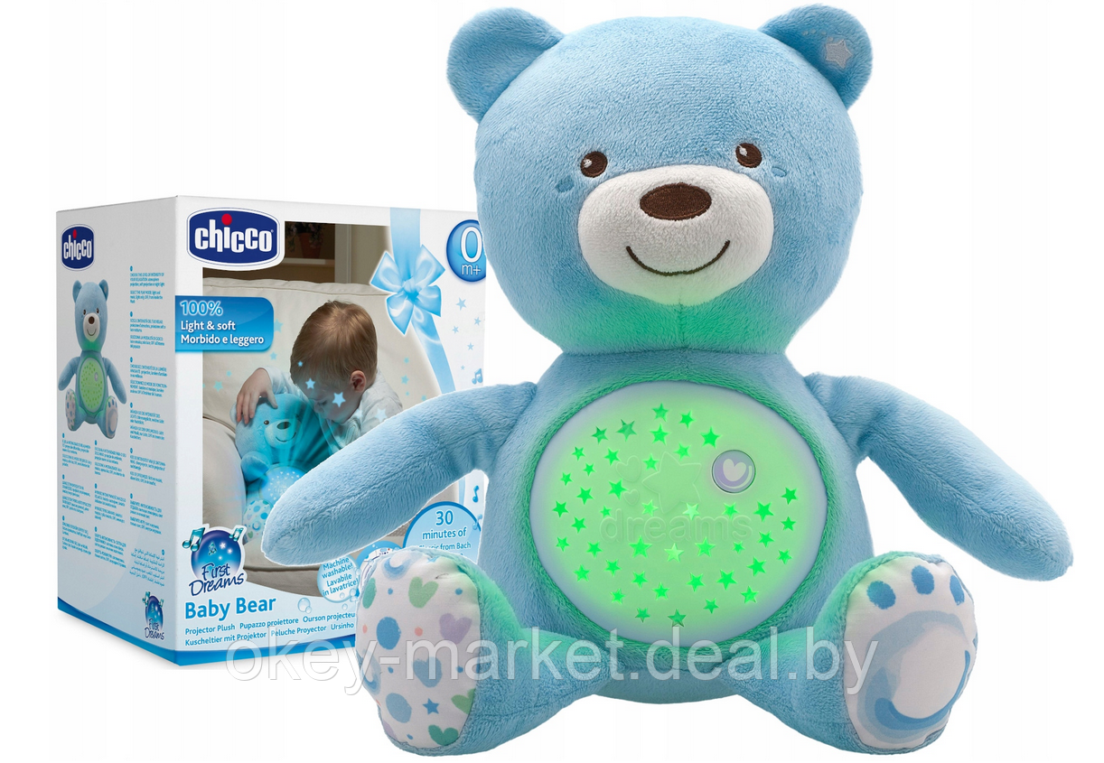 Мягкая детская игрушка ночник Мишка с музыкой и проектором, 3 цвета - фото 3 - id-p203005651