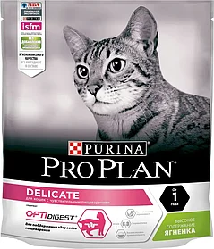 "Pro Plan" Delicate сухой корм для кошек с чувствительным пищеварением (ягненок) 400г
