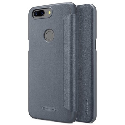 Полиуретановый чехол книга Nillkin Sparkle Leather Case Black для OnePlus 5T - фото 4 - id-p203011632