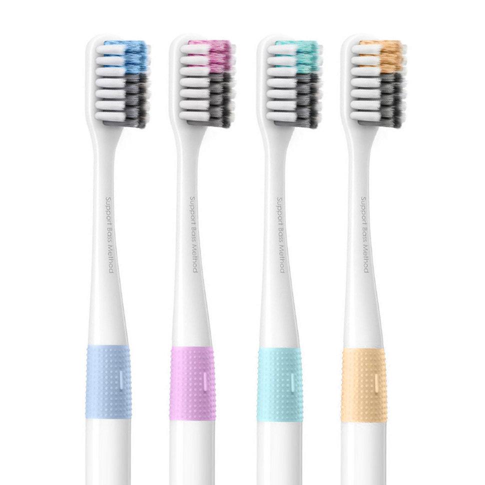Набор зубных щеток Xiaomi Doctor B Bass Method Toothbrush 4шт - фото 1 - id-p203012173