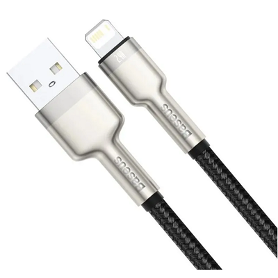 Кабель для айфона Baseus Cafule Series Metal Data Cable USB to Lightning 2.4A 2m White (CALJK-B01) - фото 4 - id-p203012807