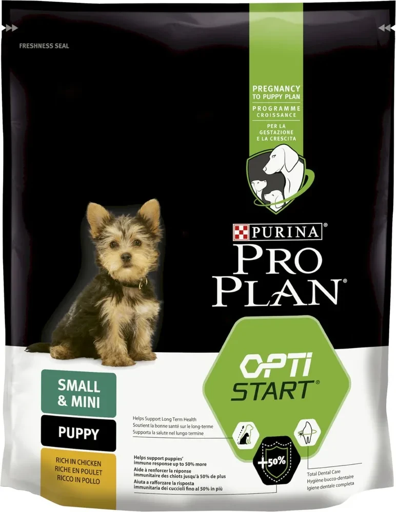 "Pro Plan" OptiStart Small & Mini Puppy сухой корм для щенков мелких и карликовых пород (курица) 700г - фото 1 - id-p203013972