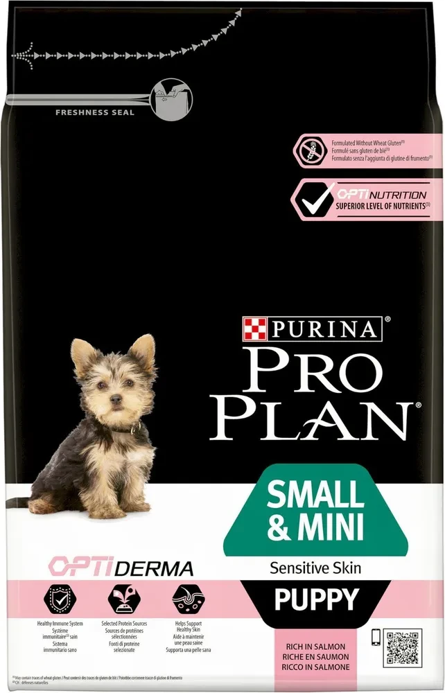 "Pro Plan" Puppy Small & Mini Sensitive сухой корм для щенков мелких пород с чувств.кожей (лосось) 3кг