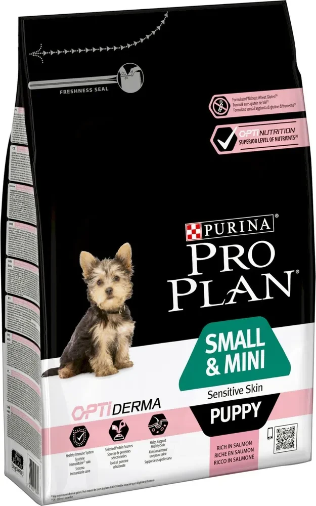 "Pro Plan" Puppy Small & Mini Sensitive сухой корм для щенков мелких пород с чувств.кожей (лосось) 3кг - фото 3 - id-p203014092