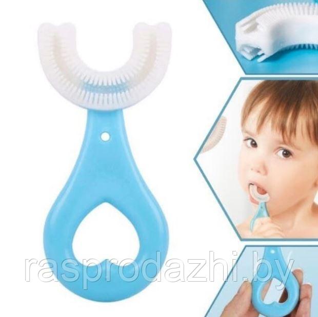 Детская U-образная силиконовая зубная щетка Wrapped U-shaped toothbrush - фото 1 - id-p203016956