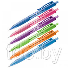 Ручка шариковая автоматическая Luxor "Micra X II" синяя, 0,7мм, грип, корпус ассорти