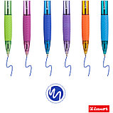 Ручка шариковая автоматическая Luxor "Micra X II" синяя, 0,7мм, грип, корпус ассорти, фото 3