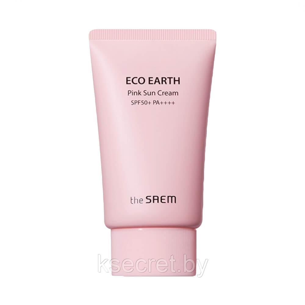 Солнцезащитный крем для проблемной кожи The Saem Sun Eco Earth Pink Sun Cream SPF50+ PA++++ - фото 1 - id-p203019280