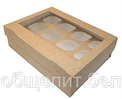 Коробка для маффинов (для 12-ти шт), 330 х 250 х 100 мм