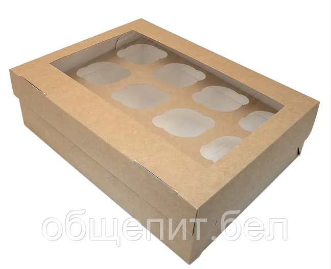 Коробка для маффинов (для 12-ти шт), 330 х 250 х 100 мм - фото 1 - id-p203021057