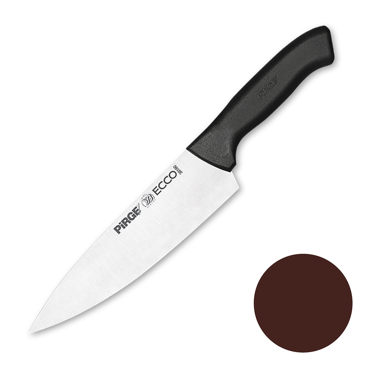 Нож поварской 19 см,коричневая ручка Pirge - фото 1 - id-p203020801