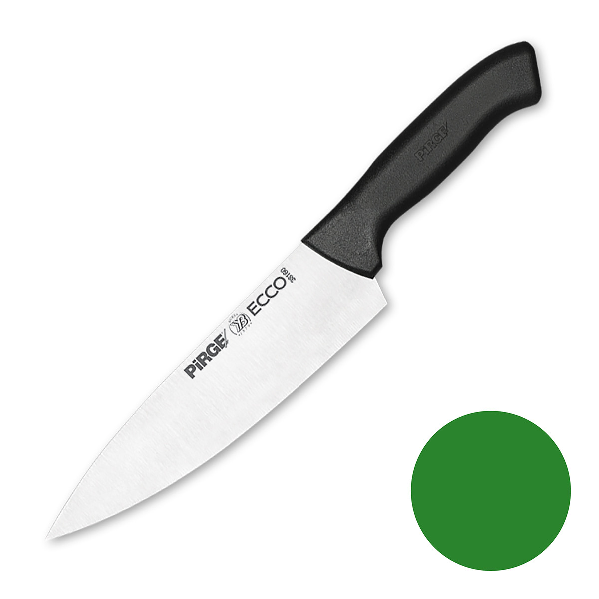 Нож поварской 19 см,зеленая ручка Pirge - фото 1 - id-p203020804