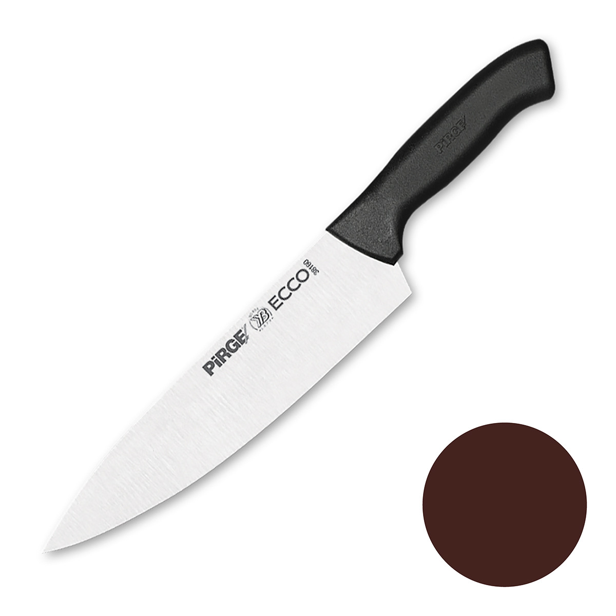 Нож поварской 23 см,коричневая ручка Pirge - фото 1 - id-p203020817