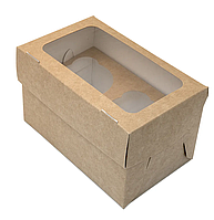 Коробка для маффинов (для 2-х шт), 100 х 160 х 100 мм