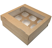 Коробка для маффинов (для 9-ти шт), 250 х 250 х 100 мм