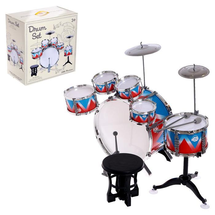 Барабанная установка «Виртуоз», 6 барабанов, 2 тарелки, палочки, педаль, стульчик - фото 1 - id-p203025843
