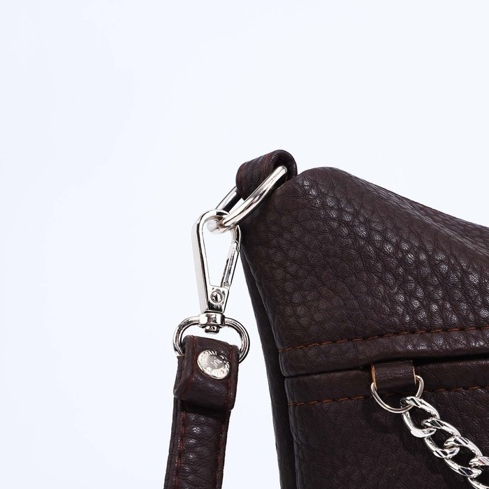 Сумка кросс-боди Janelli на молнии, 2 наружных кармана, цвет коричневый - фото 5 - id-p203026048